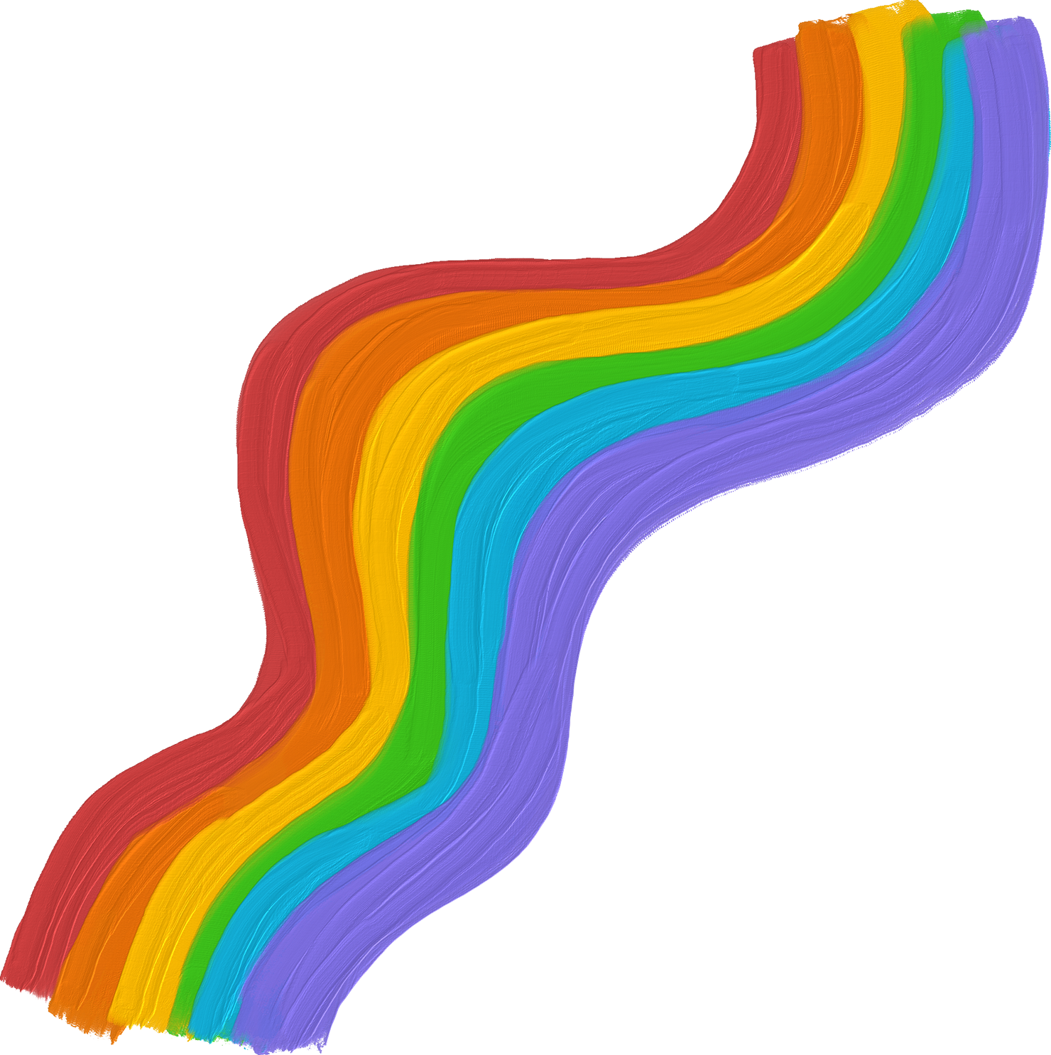 Cute Painterly Pride LGBT Rainbow Wave